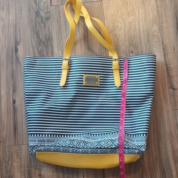 Large Kenneth Cole striped black and white tote bag - Picture 6 of 7